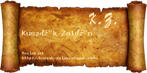 Kuszák Zalán névjegykártya